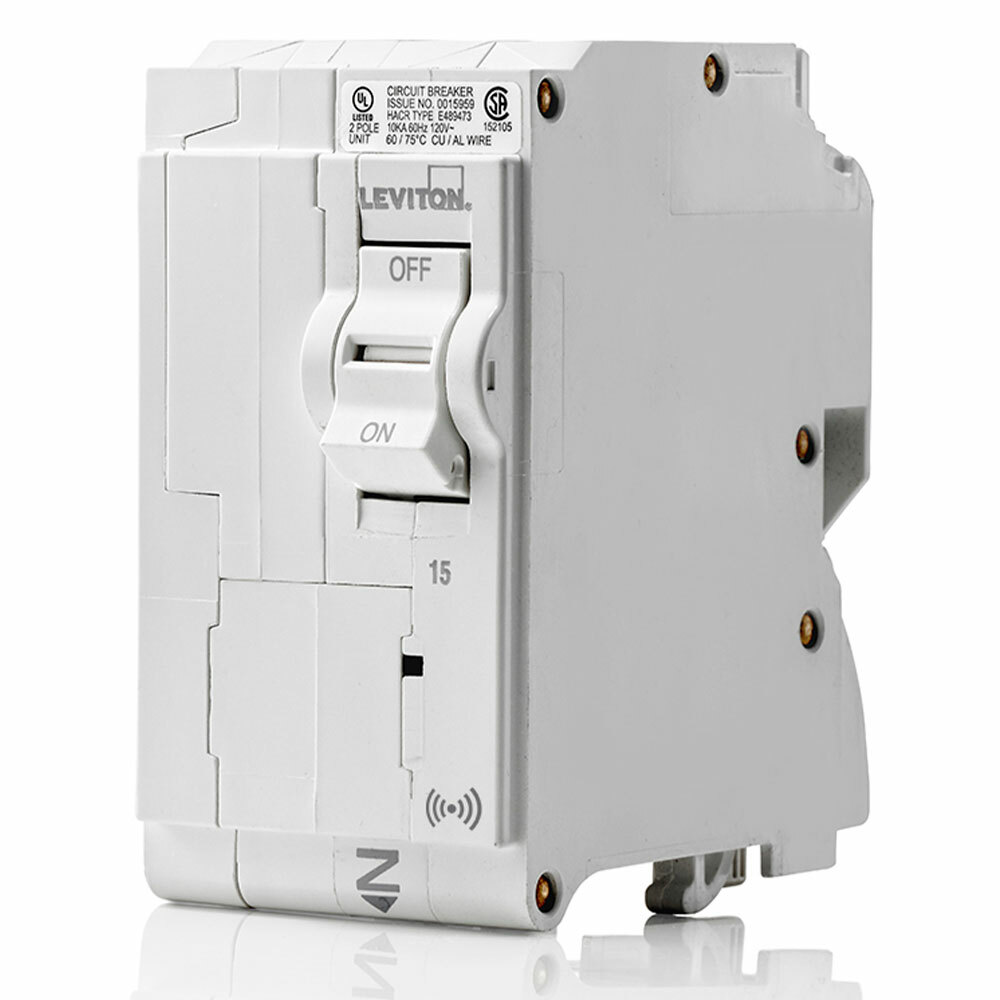 LB215-S Smart Standard Branch Circuit Breaker, 120 V AC, 15 A, 10 kA Interrupt, 2 Poles, Magnetic Trip