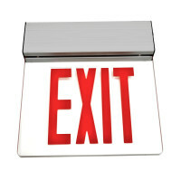EXL2-10UNV-AL-CL-R-1 Edge Lit EXL2 Single Sided Exit Sign, LED Lamp, 2.3 W Fixture, 120 to 277 V AC, Satin Housing, EXIT Legend