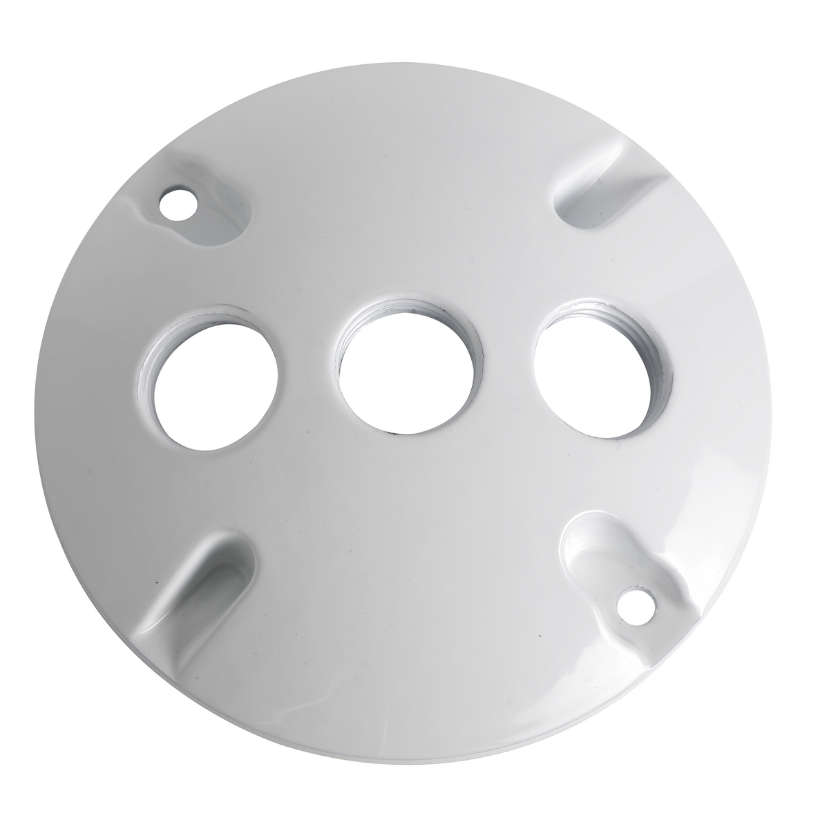LV330WH 3-Hole Round Lampholder Cover, 1/2 in Hole, Die Cast Metal, White