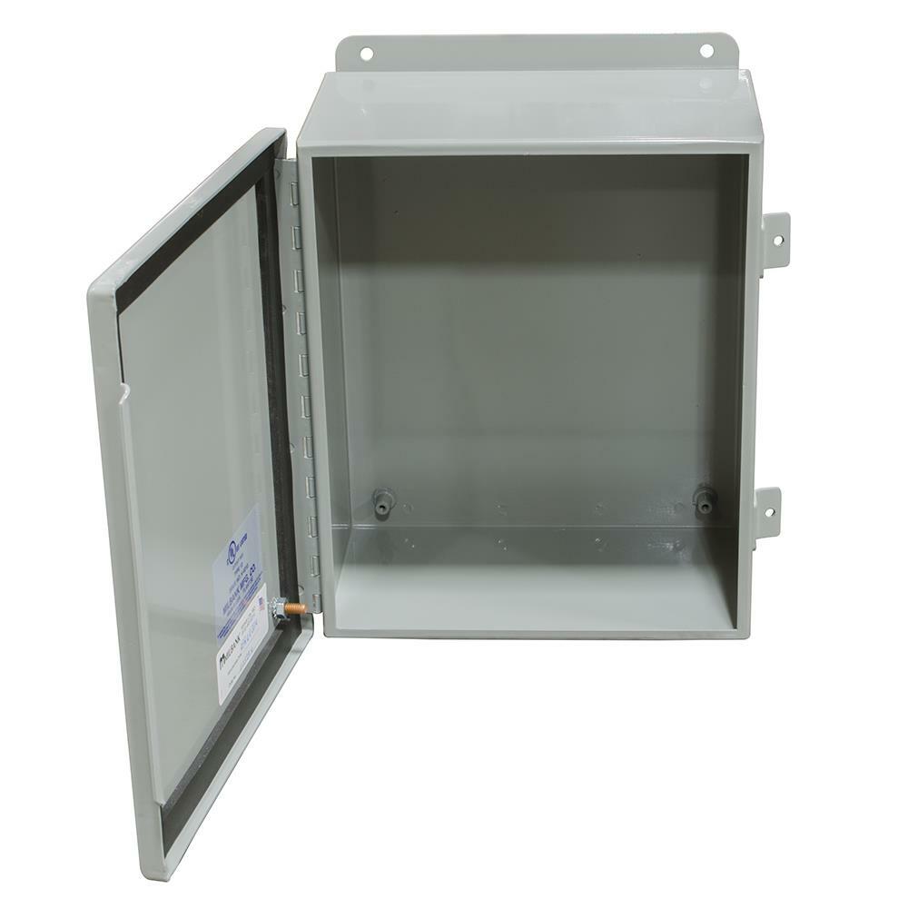 8x4x8 Hinge Cover Type 12 Steel No Knockouts ANSI 61 Gray