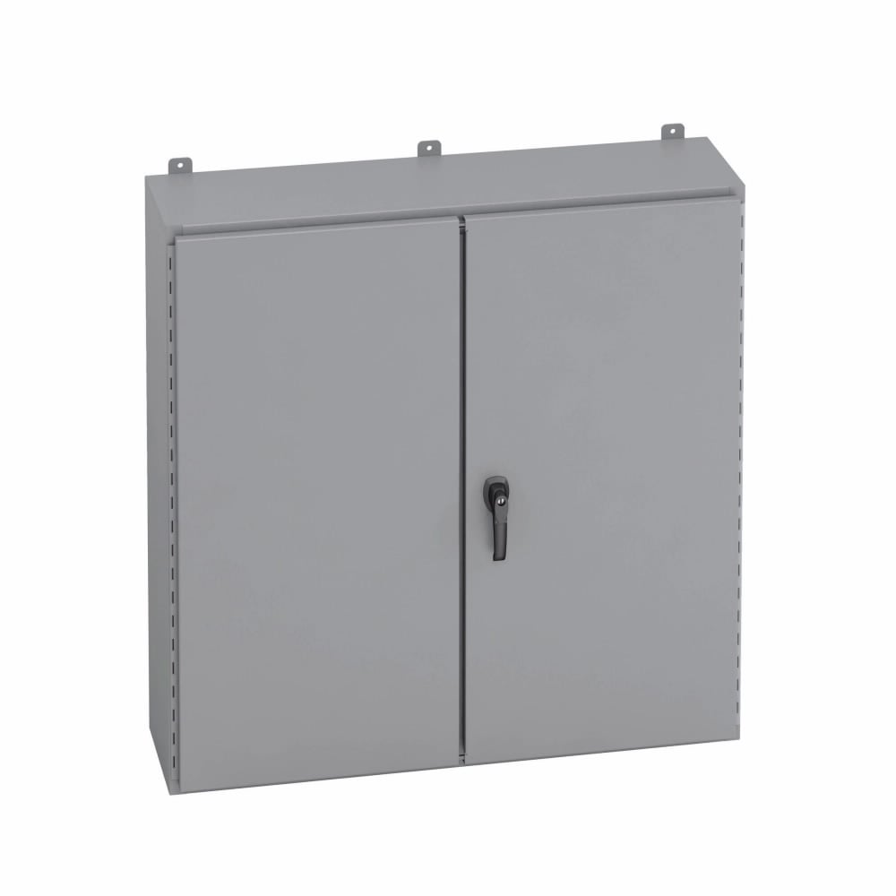 484812-12D 2-Door Electrical Enclosure, 48 in W x 12 in D x 48 in H, NEMA 12/IP65 NEMA Rating, Carbon Steel