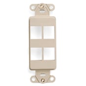 41644-I Decora QuickPort Multimedia Insert, 4 Ports, Fastened Mount, Ivory