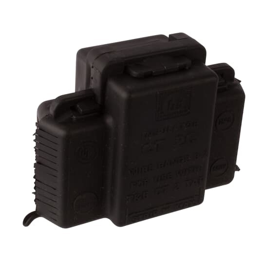 CT2C Blackburn Insulator Cover, 2-1/32 in H x 2-5/8 in W x 1-1/4 in D, For Use With CT2 8 to 2 AWG Main, 14 to 2 AWG Branch Cable Tap, 1H, 2H, 6T, 7T Split Bolt Connector, Polypropylene, Black