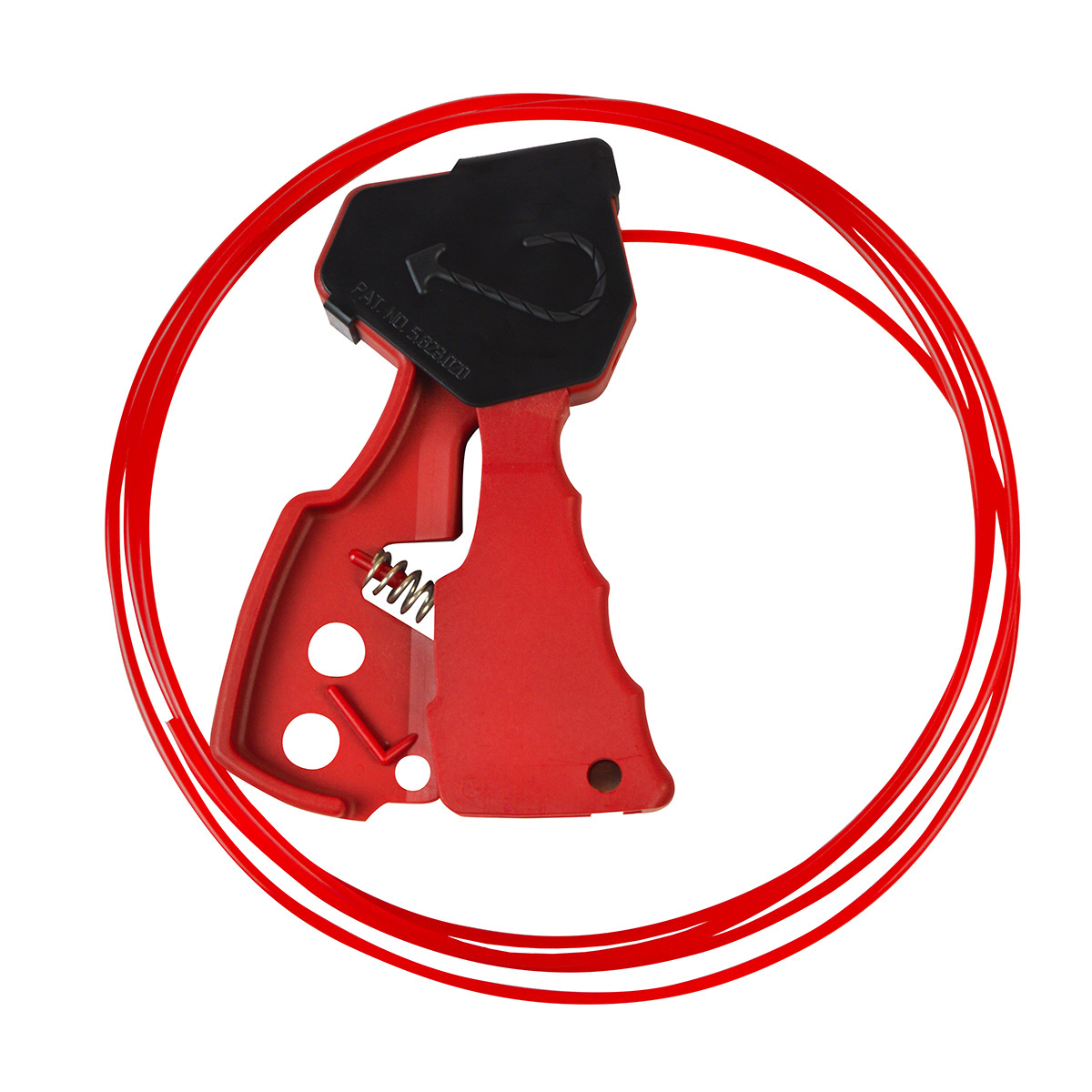 LOTO-37 Original Cable Lockout, 0.125 in Dia Cable x 8 ft L Cable Nylon Cable, 1 Padlocks, Red