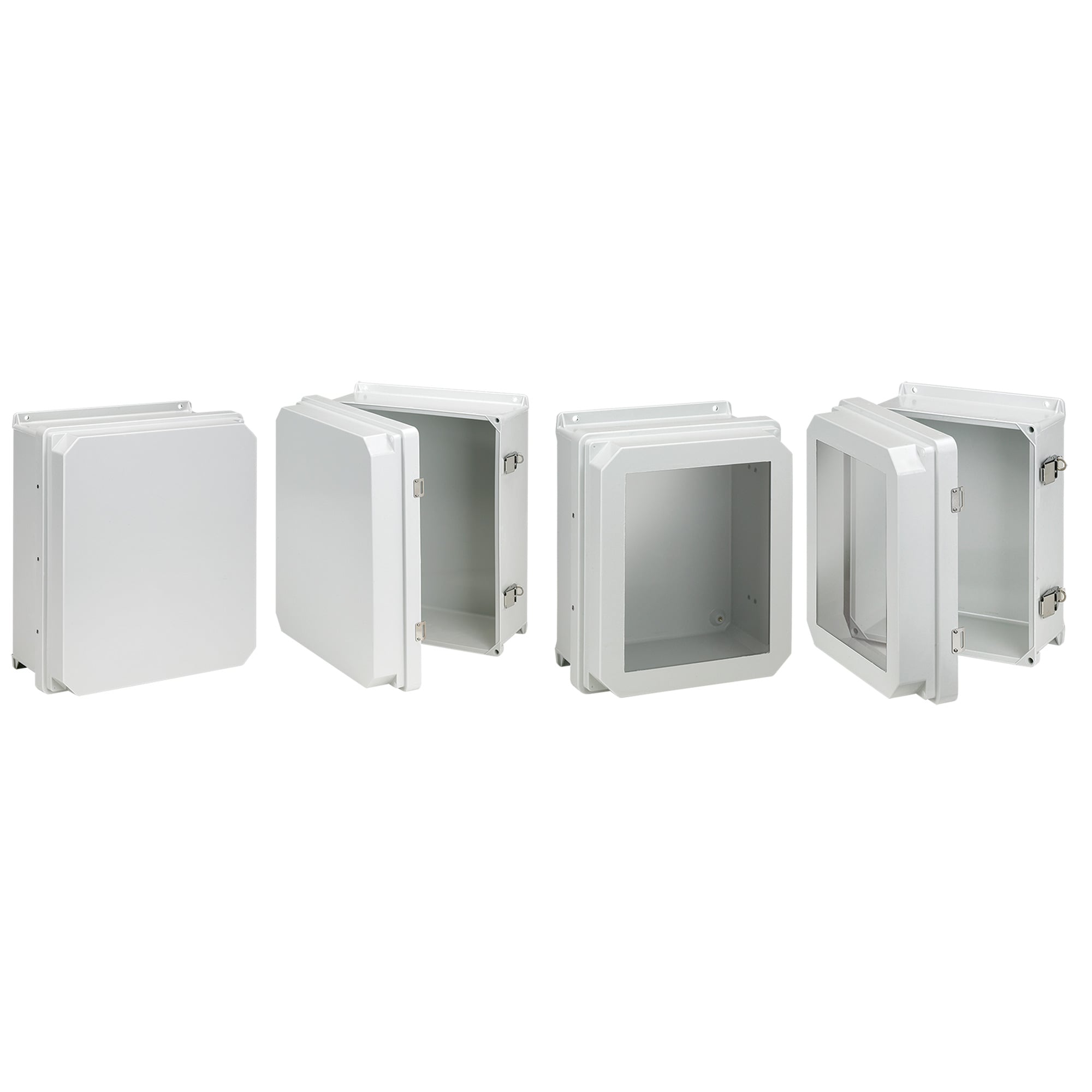 RHJB1210HWPL2LG HJ Series Enclosure, 13.3 in L x 11.29 in W x 7.1 in D, NEMA 4X/IP66 NEMA Rating, Fiberglass