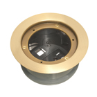 InBox cover kit. Recessed receptacle and low voltage keystone for new concrete. Installs in Arlington's FLBC4500 and FLBC4502 box. Metallic brass-plated cover.