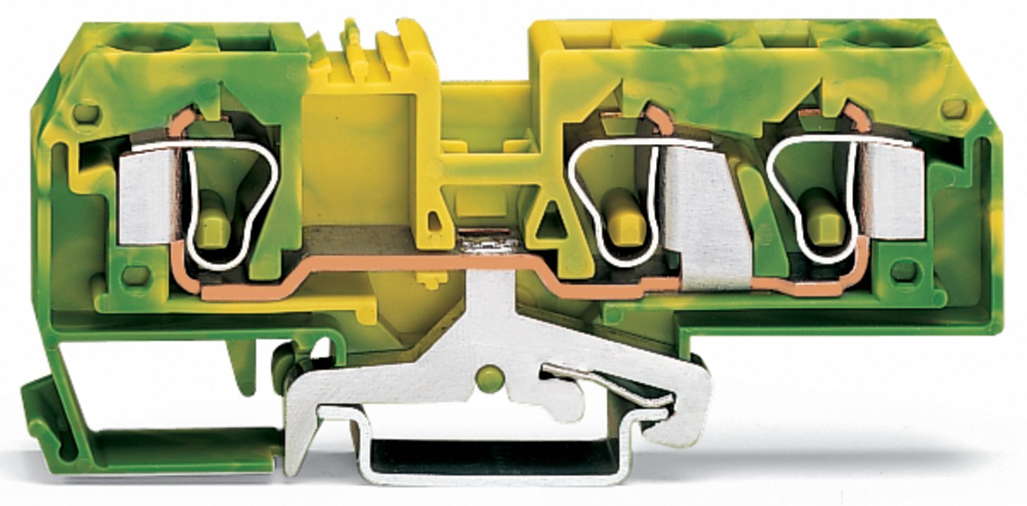 284-687 Operating Tool Ground Terminal Block, 24 to 8 AWG Wire, 1 Poles, DIN Rail Mount