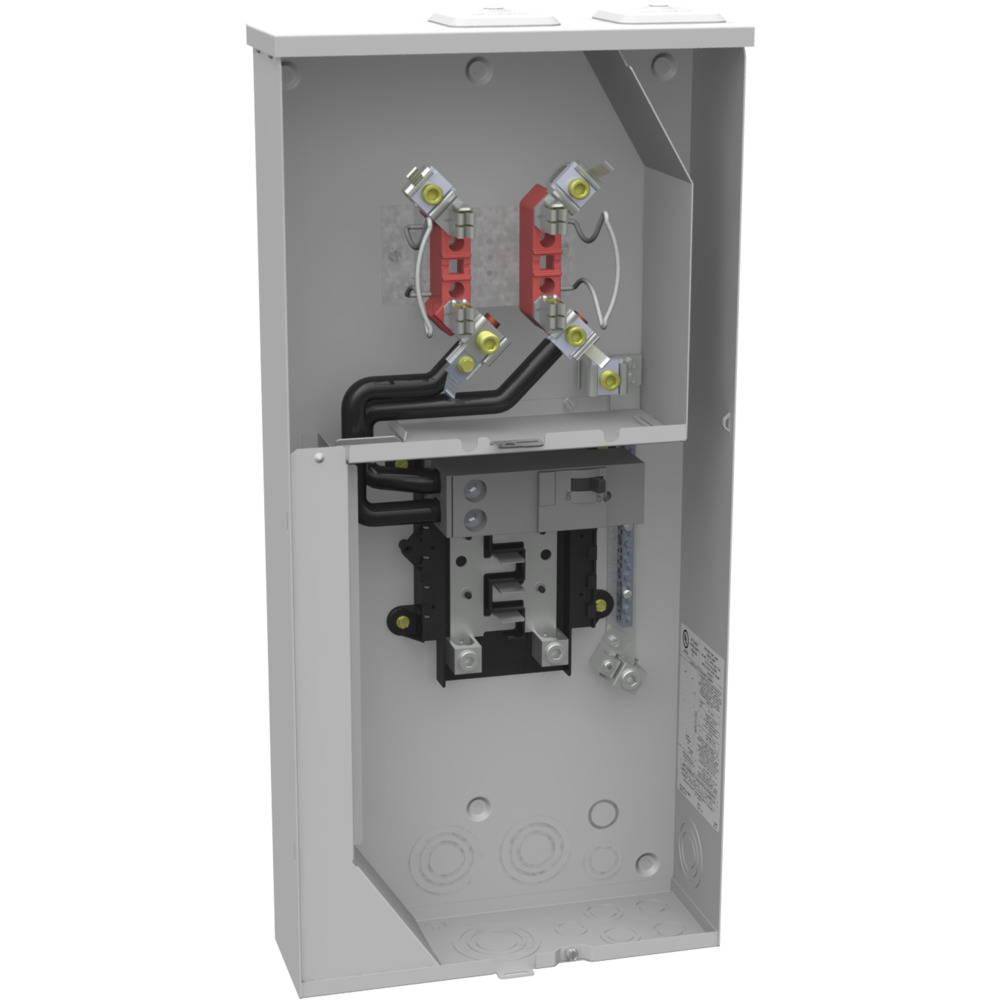 U5168-XTL-200-KK Single Position Meter Socket with Main and Load Center, 200 Amp, 1 Phase, Ringless, Horn, 4 Term, OH, UG, 240V