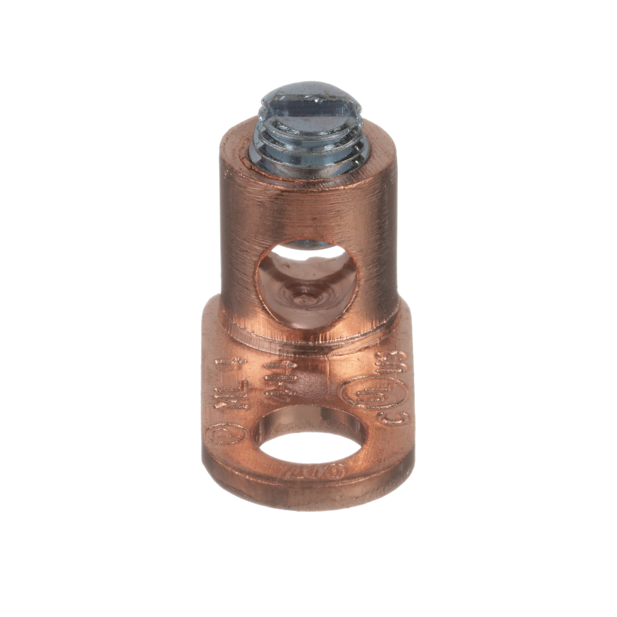 ML4-CY ML Series 1- Barrel Mechanical Lug, 14 to 4 AWG Solid/Stranded Copper Conductor, 1/4 in Stud, 1 Bolt Hole, Cast Copper