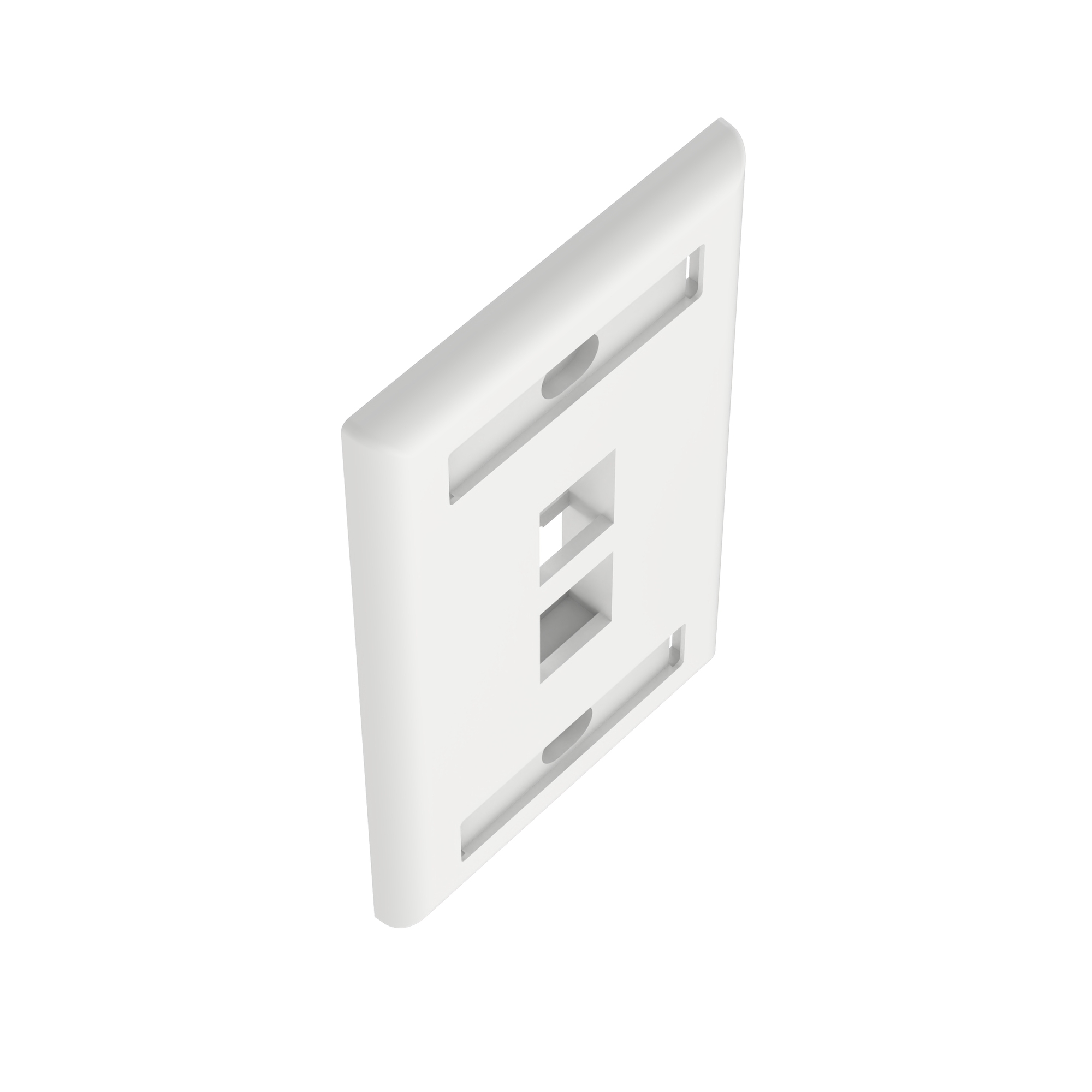 NK2FWHY NetKey Flat Face Plate, 1 Gangs, 2-3/4 in W x 4-1/2 in H x 0.45 in D, ABS, White