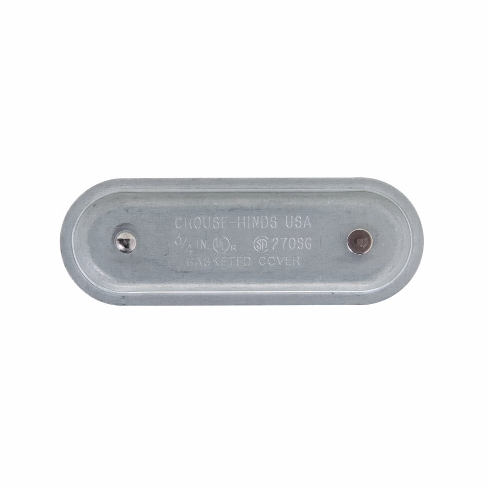 570SG Condulet Snaptight Form 7 Blank Cover With Integral Gasket, 1-1/2 in Hub, For Use With Condulet Rigid Conduit Bodies, Sheet Steel, Electro-Galvanized/Aluminum Acrylic Painted