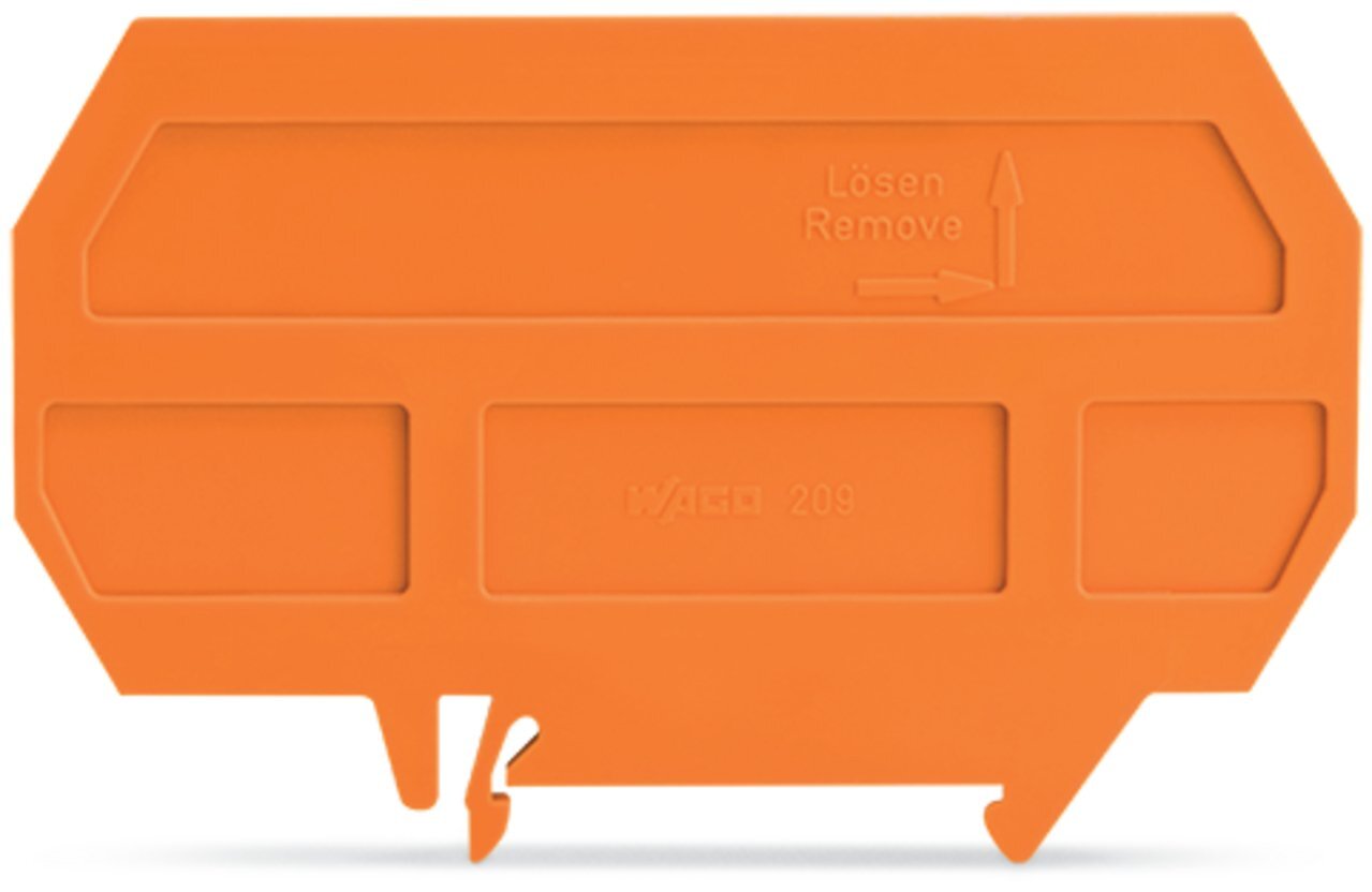 209-190 209 Separator, For Use With DIN Rail Terminal Blocks, Polyamide 6.6, Orange
