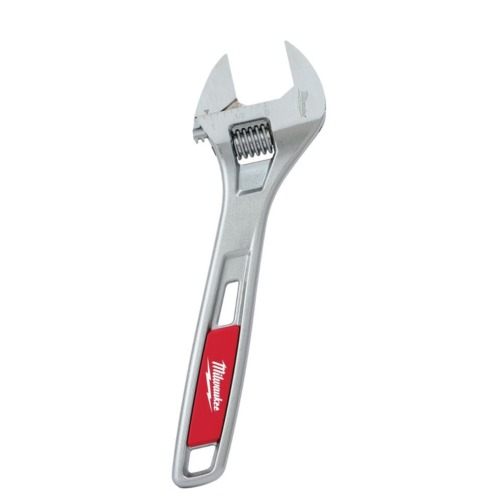 48-22-7408 Uninsulated Adjustable Wrench, 1-1/8 in, Polished Chrome, 8 in OAL, Steel Body, ASME Specified, Steel