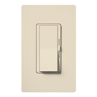 Diva Dimmer - Gloss Finish, Fluorescent or LED Dimming with 0-10V Ballasts and Drivers, Single-pole, 120V/30mA/16A in light almond