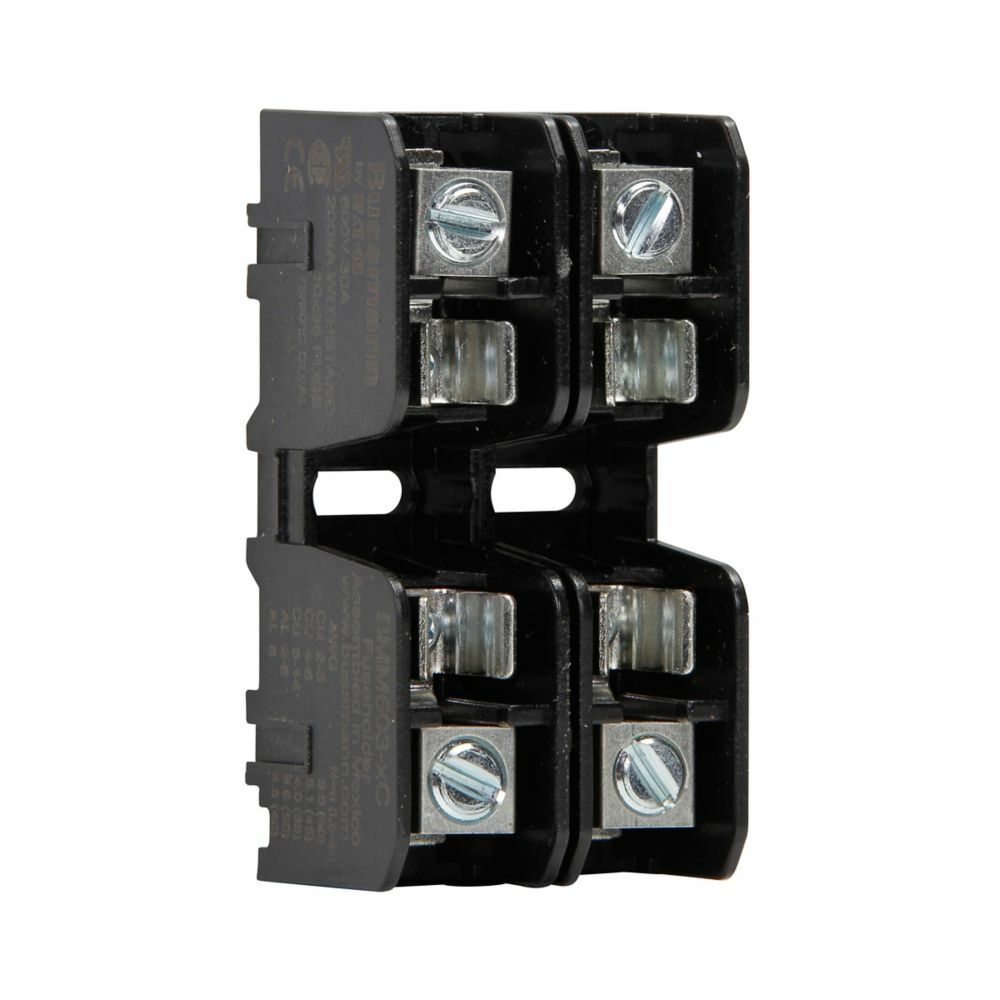 Eaton Bussmann series BMM fuse blocks, Fuse Blocks, 30 A, Two-pole, 200 kA, Box lug, 200 kAIC, 600 V