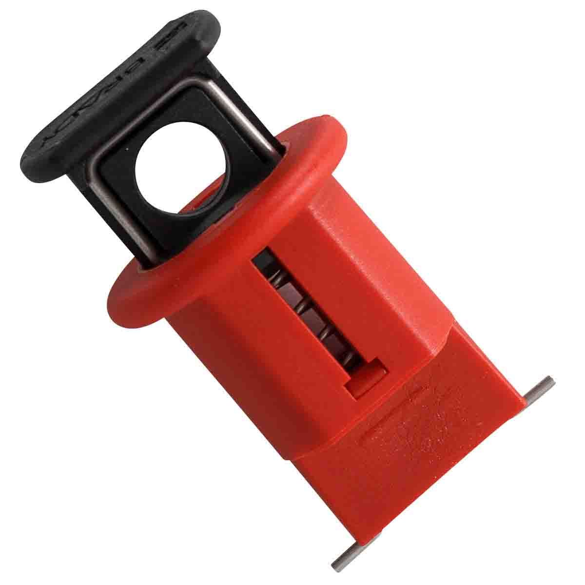 90850 Electrical Risk Circuit Breaker Lockout, For Use With European and Asian Equipment, Miniature Circuit Breaker Switch, 1 Padlocks, 0.32 in Dia Max Padlock Shackle, LOTO-26 Fiberglass Reinforced Nylon, Red