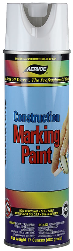 255 Aervoe Durable Construction Marking Paint, 20 oz Container, White, 420 ft