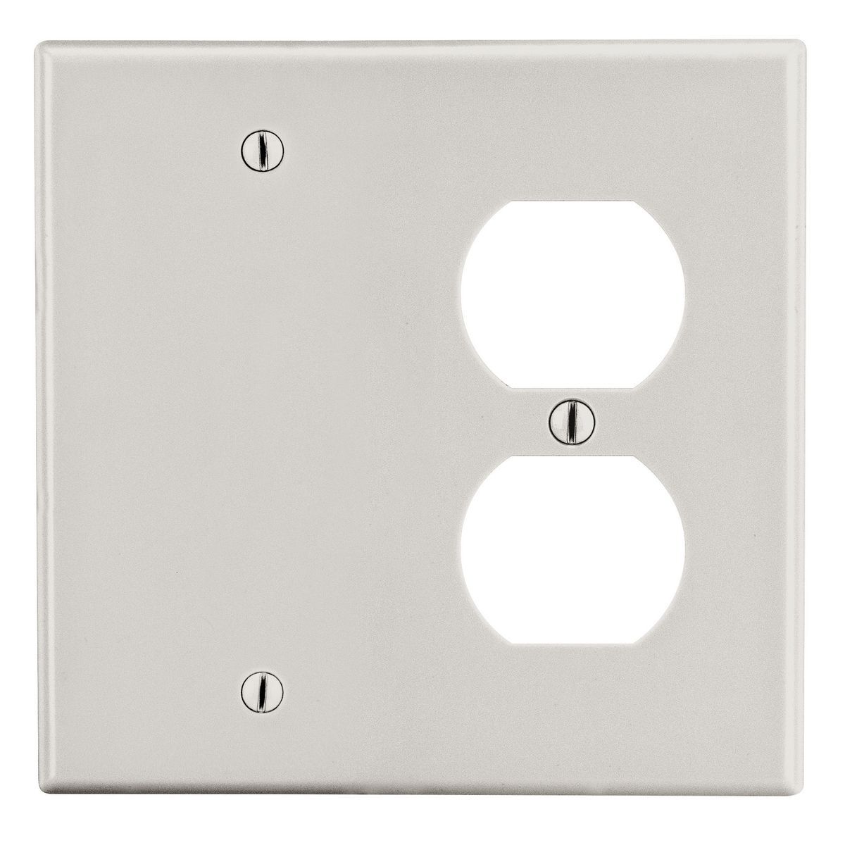 P138LA Non-Metallic Standard Wall Plate, 2 Gangs, 4.69 in W x 4.63 in H, Polycarbonate Thermoplastic, Light Almond