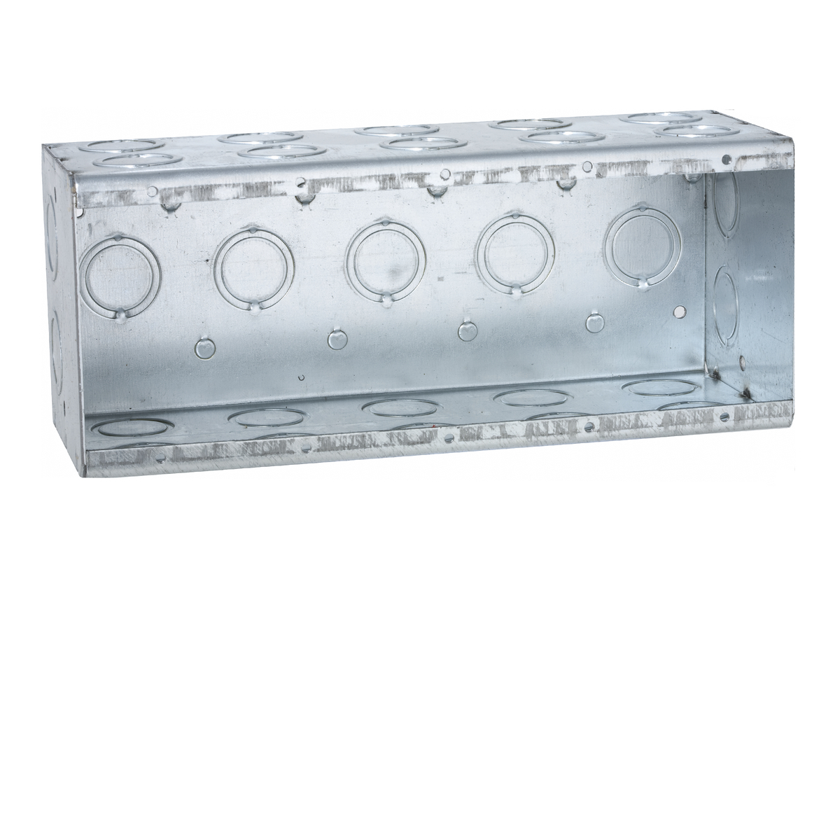 699 Non-Gangable Masonry Box, Steel, 112.3 cu-in Capacity, 5 Gangs, 5 Outlets, 40 Knockouts