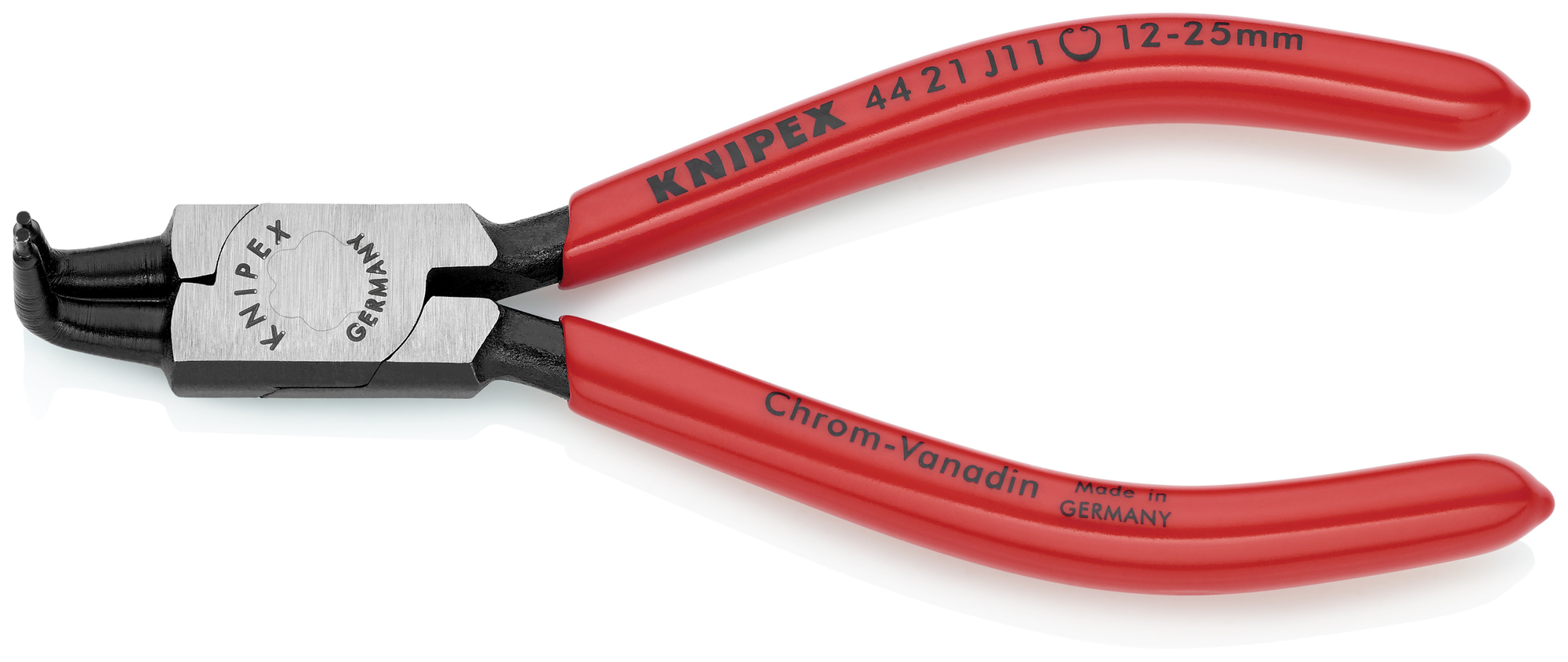 Internal 90° Angled Snap Ring Pliers-Forged Tips, 5 1/4 in., Plastic coating, 3/64 in. Tips, Bulk