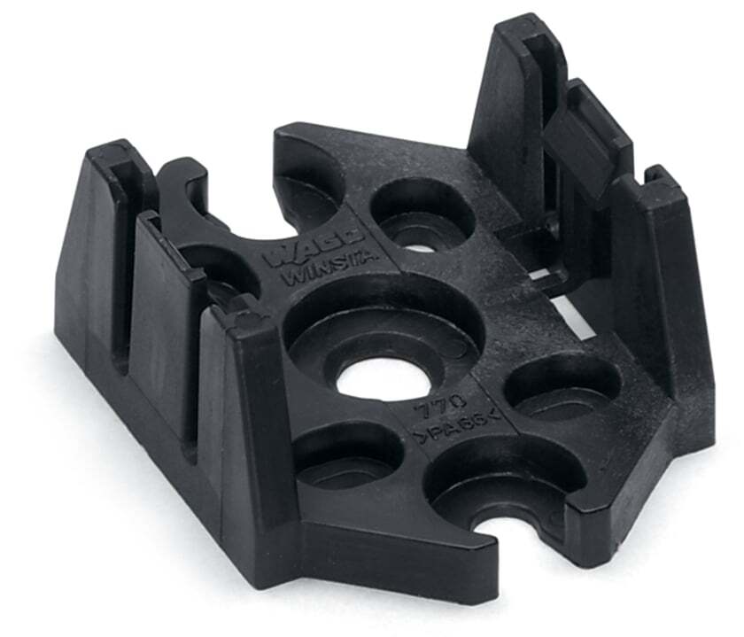 770-623 770 3-Pole Mounting Plate, For Use With Distribution Connectors (except T-distribution connectors), Polyamide (PA66), Black
