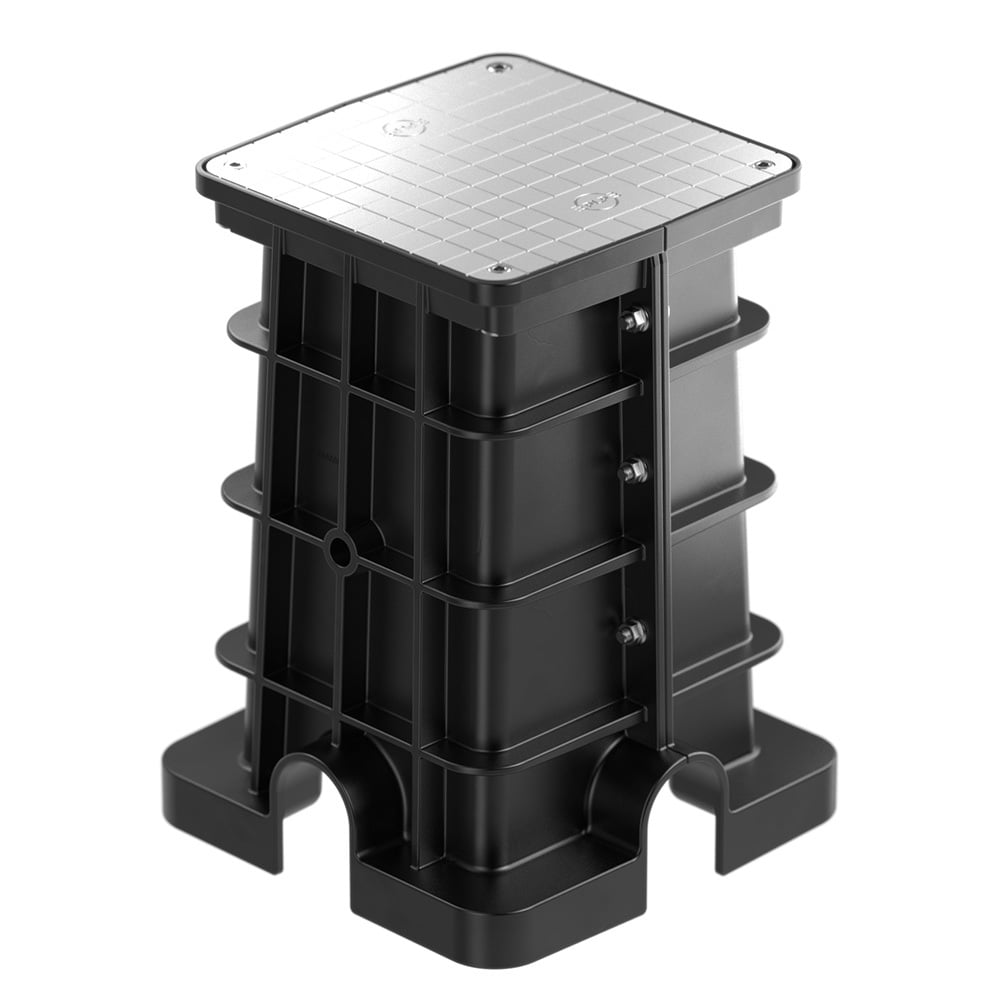 EBASE Vehicle Charging Pedestal Foundation, For Use With Level 2 EV Charging Pedestals, EPED1, EPED2, EPCM1-OF3, EPCM2-OF3 and EPCM3-OF3, Polypropylene