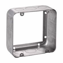 TP837 TP Drawn Extension Ring, Steel, 42 cu-in Capacity, (12) Knockouts, 4-11/16 in H x 4-11/16 in W x 2-1/8 in D