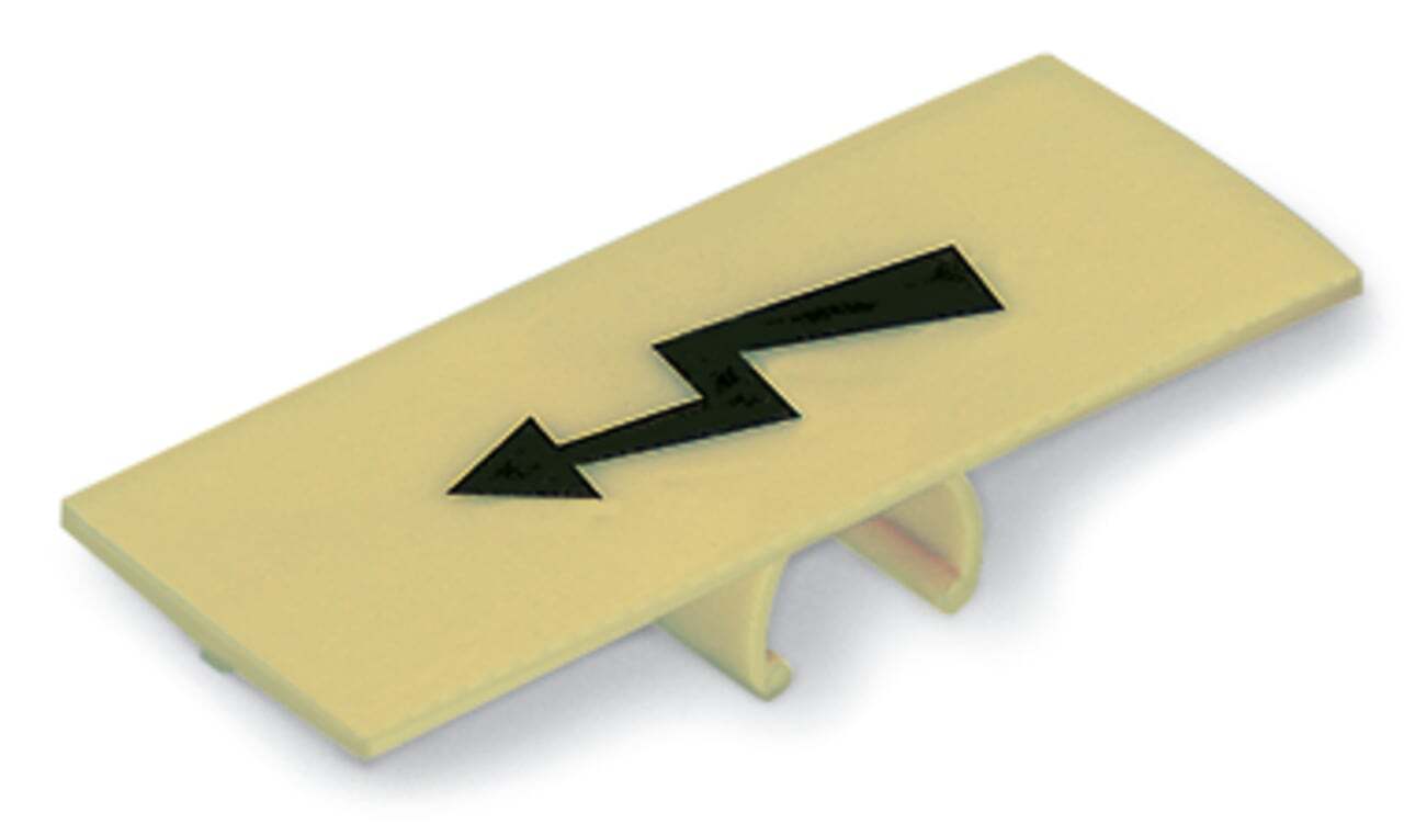285-170 High Voltage Protectice Warning Marker, Yellow Legend, Polyamide