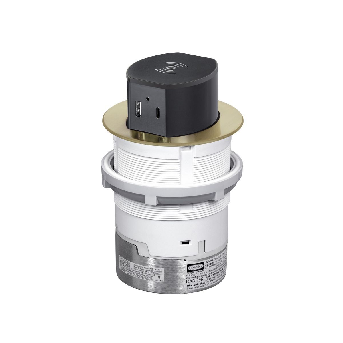 RCT600BR RCT Receptacle Straight Blade Devices, 125 V, 15 A, 2 Poles, 3 Wires, Brass