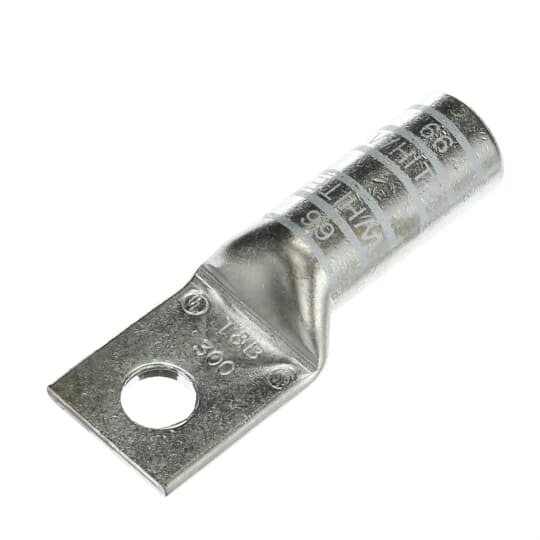 54914BE Color-Keyed 54900 1-Hole Non-Insulated Compression Lug, 300 kcmil Stranded Copper Conductor, Die Code: 66, 1/2 in Stud, Copper