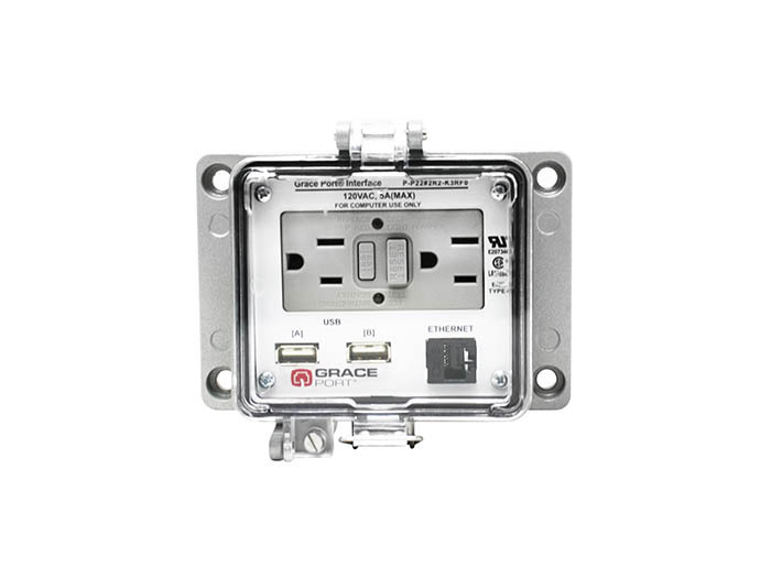 P-P22#2R2-K3RF0 Bulkhead Panel Interface Connector, Aluminum Housing