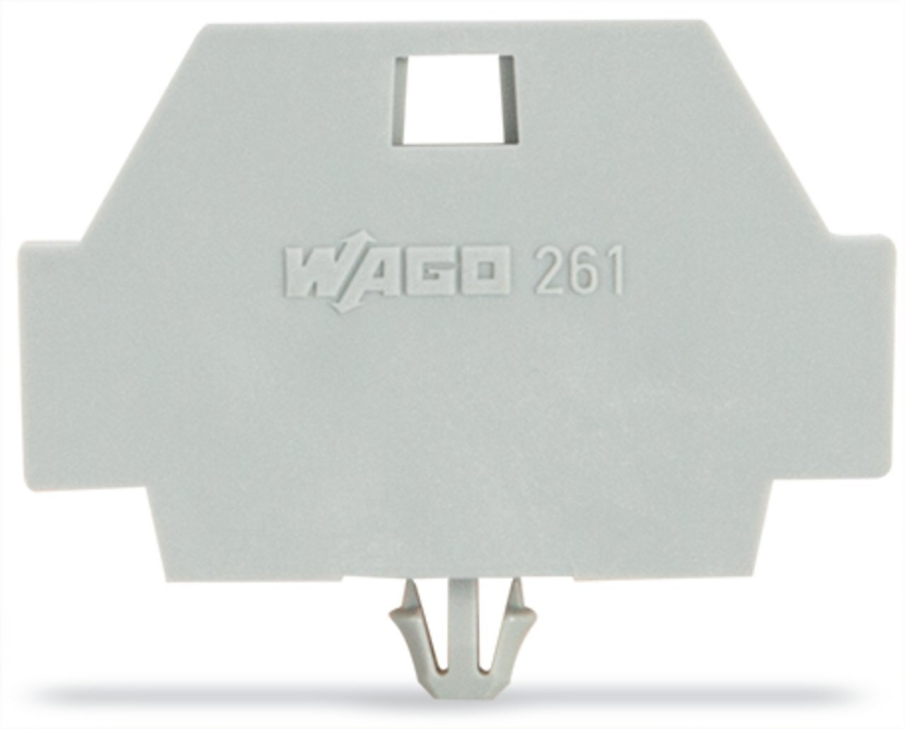 261-371 End plate, -60 to 105 degree C Continuous Operating Temperature, Polyamide, Gray