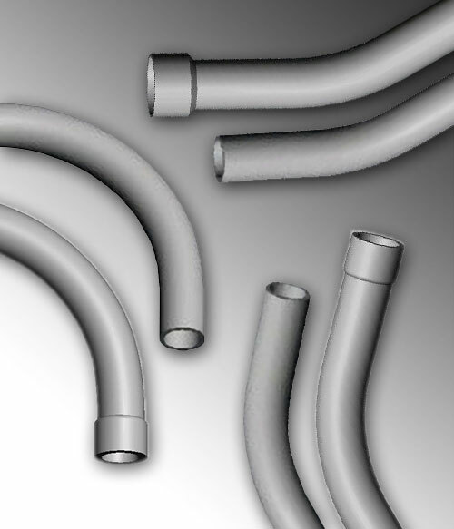 597393 Plain End Special Radius Conduit Elbow, 4 in Trade, 90 deg, PVC
