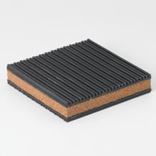 CNP-324 Non-Skid Cork Ribbed Oil-Resistant Vibration Pad, 16200 lb Max Steady, 18 in L x 18 in W x 1 in H, Ribbed Neoprene/Steel