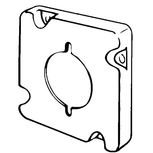 8498 Raised Electrical Box Cover, 4-11/16 in L x 4-11/16 in W x 1/2 in D, Single Receptacle Cover, Steel