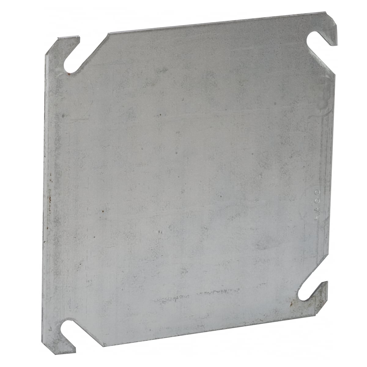 752 1-Device Flat Box Cover, 4 in L x 4 in W, Blank Cover, Stamped Steel