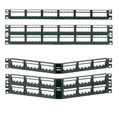 Mini-Com, Flat,Unshielded, Patch Panel, 48 Port, 2 RU, Black