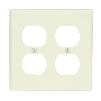 78016 Standard Size Traditional Wall Plate, 2 Gangs, 4.56 in W x 4.5 in H, Thermoset, Light Almond