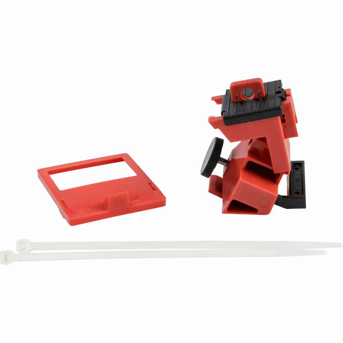 148701 TagLock 1-Pole Clamp-On Electrical Risk Circuit Breaker Lockout, For Use With 480/600 V Single Pole Breakers, 1 Padlocks, 0.29 in Dia Max Padlock Shackle, Fiberglass Reinforced Nylon/Polypropylene, Red