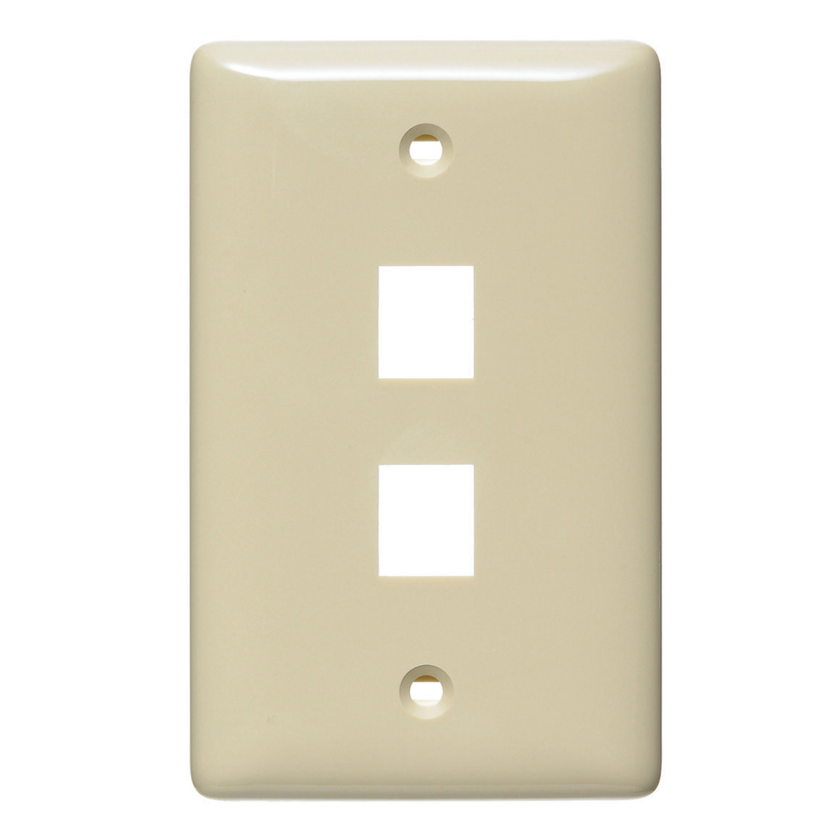 NSP12I Rear Load Standard Molded Keystone Faceplate, 1 Gangs, 2 Ports, Audio/Video/Voice/Data/Multimedia Module, Fastened Mount, High-Impact Thermoplastic