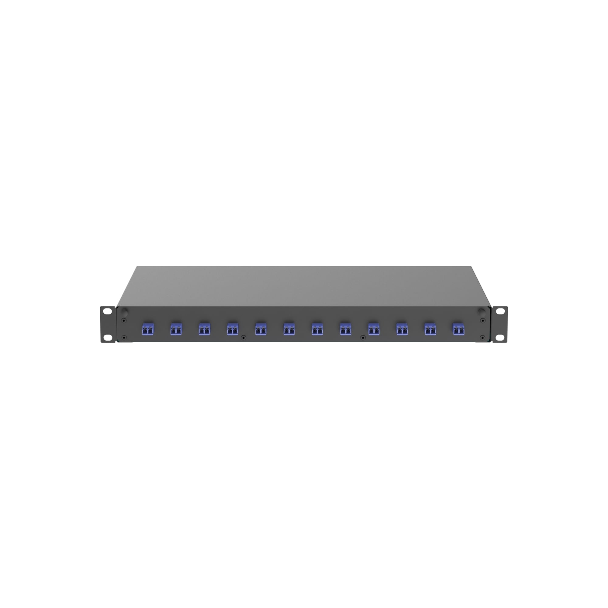 NKFD1W12BUDLCZ NetKey 2-Piece Pre-Loaded Slide Out Fiber Optic Enclosure With (12) Blue Duplex LC Adapters, Metal