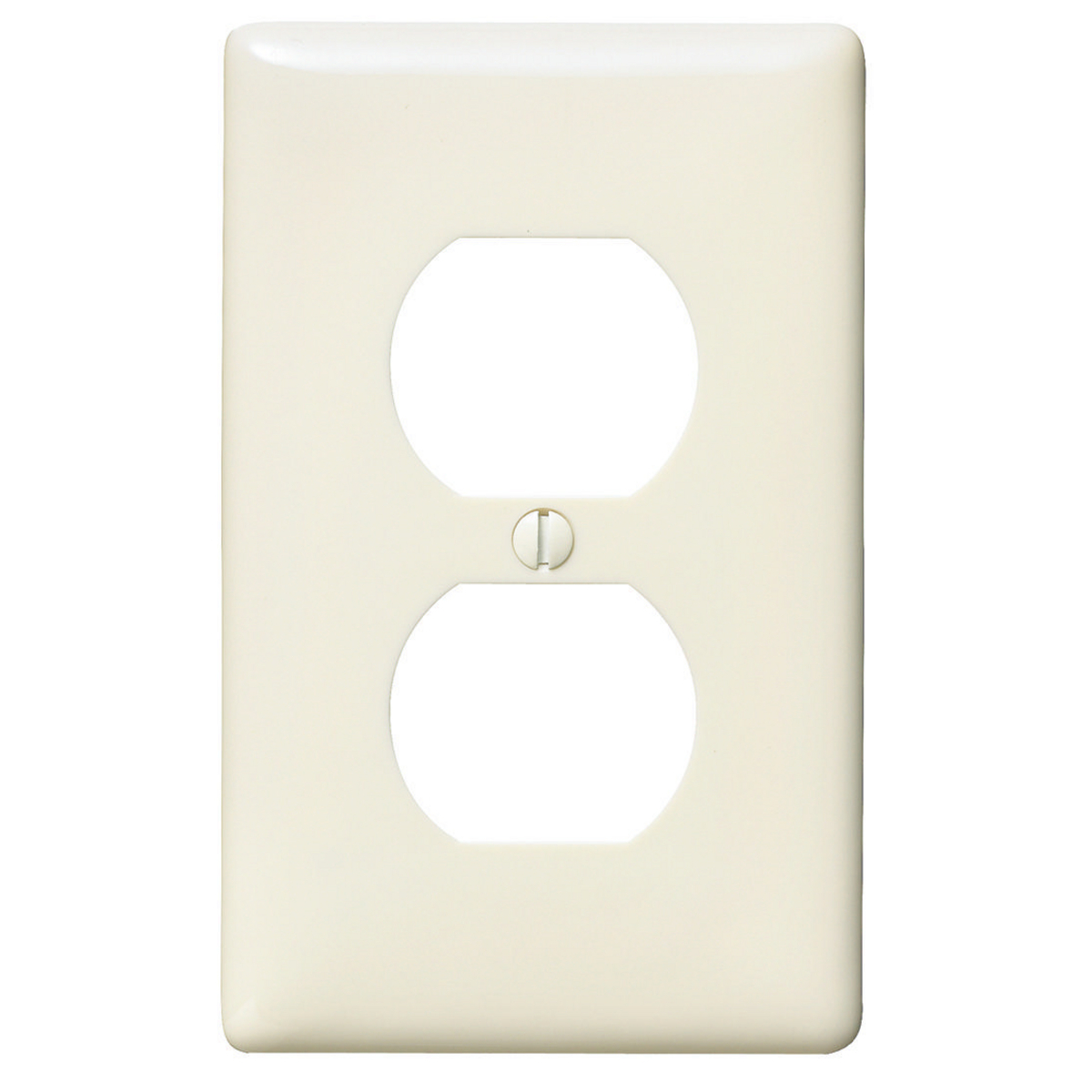 NPJ8LA Medium Receptacle Wall Plate, 1 Gangs, 3.13 in W x 4.88 in H, Nylon, Light Almond