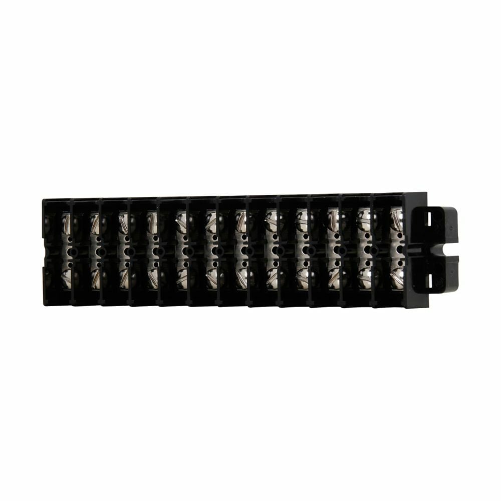 KUX2-BPNU Short Block Double Row Terminal Block Strips and Barrier Block, 600 V, 60 A, 22 to 6 AWG Wire, Black