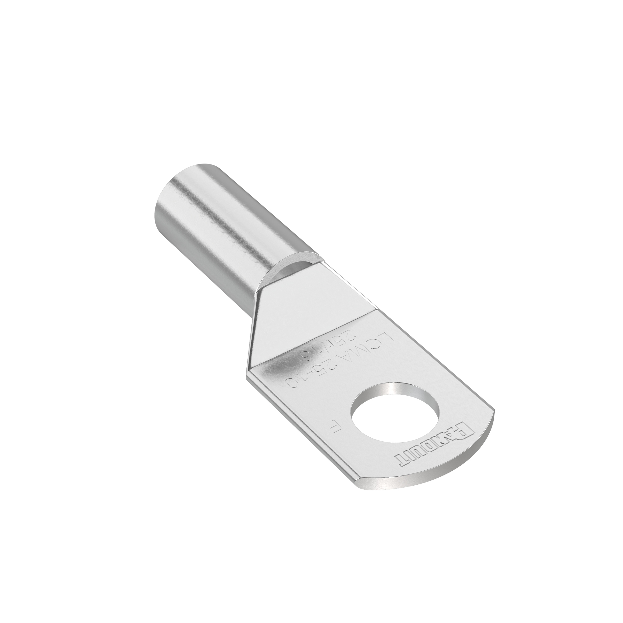 LCMA16-6-C Pan-Lug LCMA 1-Hole Metric Compression Connector Lug With Inspection Window, 16 sq-mm Flexible/Stranded Copper Conductor, Die Code: P21, M6 Stud, Tin Plated Copper