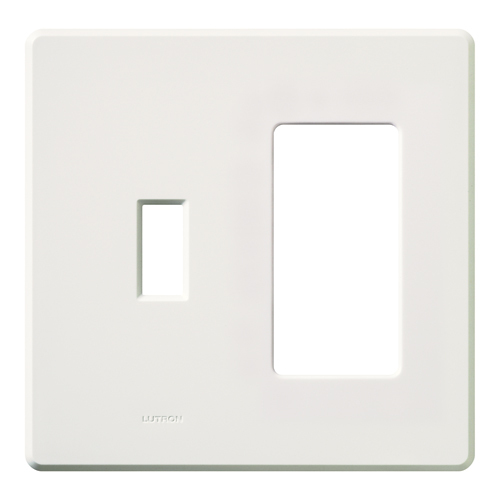 FG-2-TD-WH Fassada Combination Traditional and Designer/Decorator-Style Opening for Dimmers and Switches, 2 Gang, White