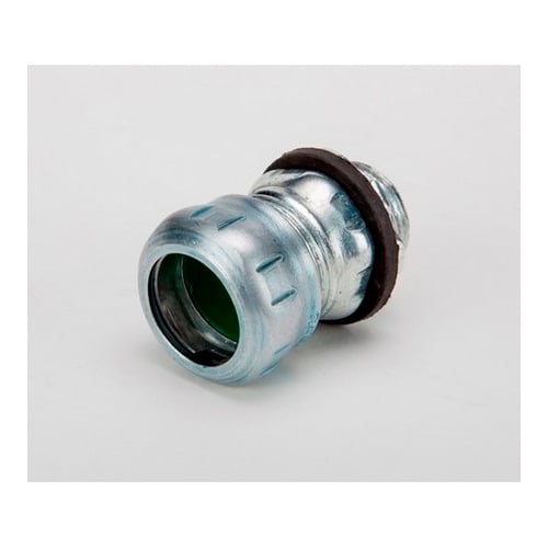 259-SRT Non-Insulated Raintight Compression Connector With Internal Sealing Ring and Knockout Gasket, 4 in Trade, For Use With EMT Conduit, Steel, Electro-Plated Zinc