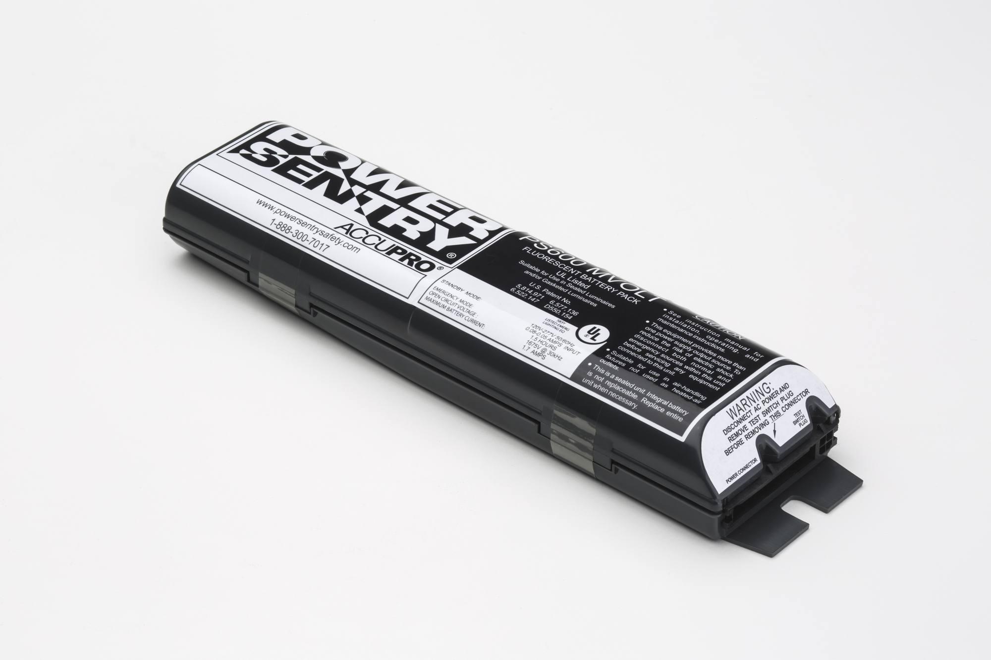 PS600QD M12 Battery Pack Quick Disconnect Reduced Profile Emergency Ballast, 120/277 VAC