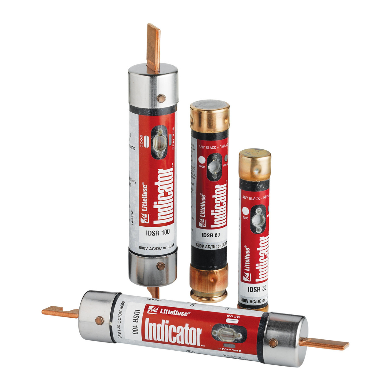 IDSR060 Powr-Gard Current Limiting Time Delay Fuse, 60 A, 600 V AC/DC, 200/20 kA Interrupt, RK5 Class, Cylindrical Body