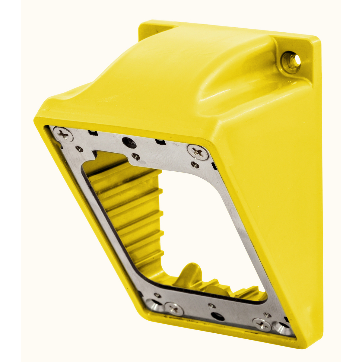 HBL60CM55 Standard Watertight FD Box Adapter, For Use With FD Boxes, 15 cu-in Capacity, 3/4 in Knockout Size, Screw Mount, Through Box Hub Cable Entry, PBT, Yellow