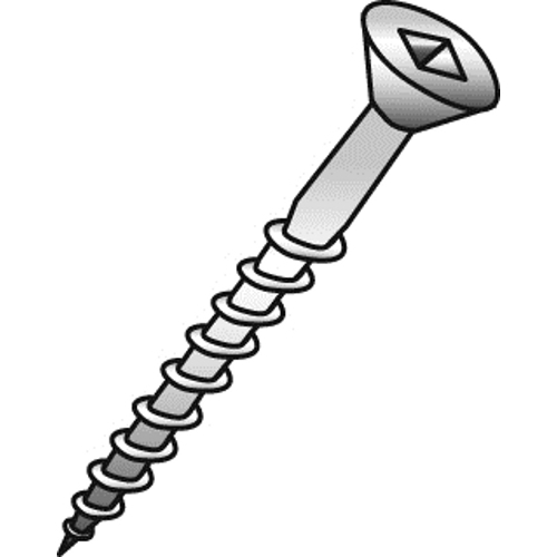 8 x 1" Tapping Screws, Sheet Metal or Wood, Flat Head, Square Drive, Zinc